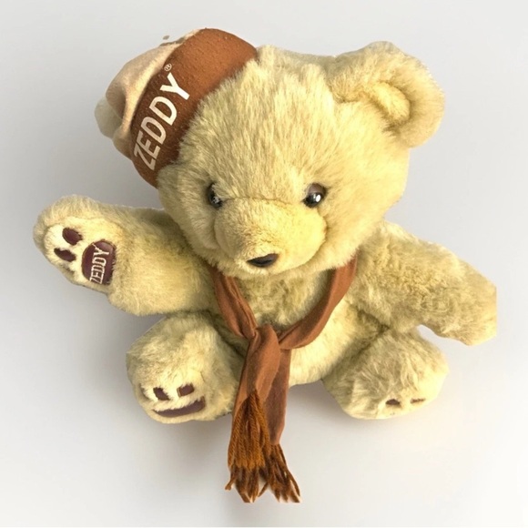 Vintage 1980s ZEDDY Teddy Bear Zellers Department Store Mascot 12" Plush Bear - Picture 1 of 5